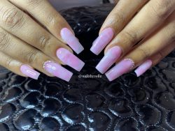 Pink marble nails
