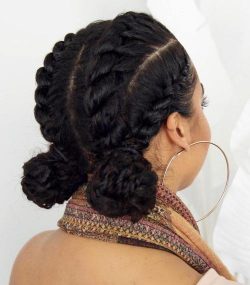Four flat twist protective style