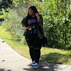 Graphic Tee and Distressed Denim – CURVACEOUSLY BEE