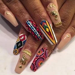 African inspired nails