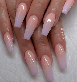 ombre nude + lilac nails