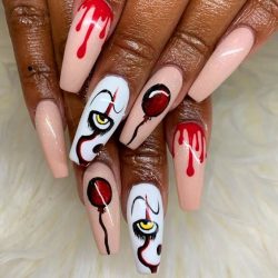 So Scary “IT” Movie Nail Art ❤ Halloween Nails: Spook Designs to Terrify and Delight ...