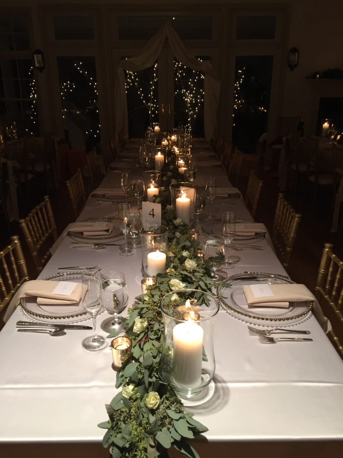 Wedding dinner table setting