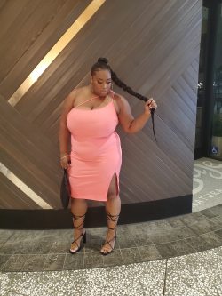 Pink plus-sized dress