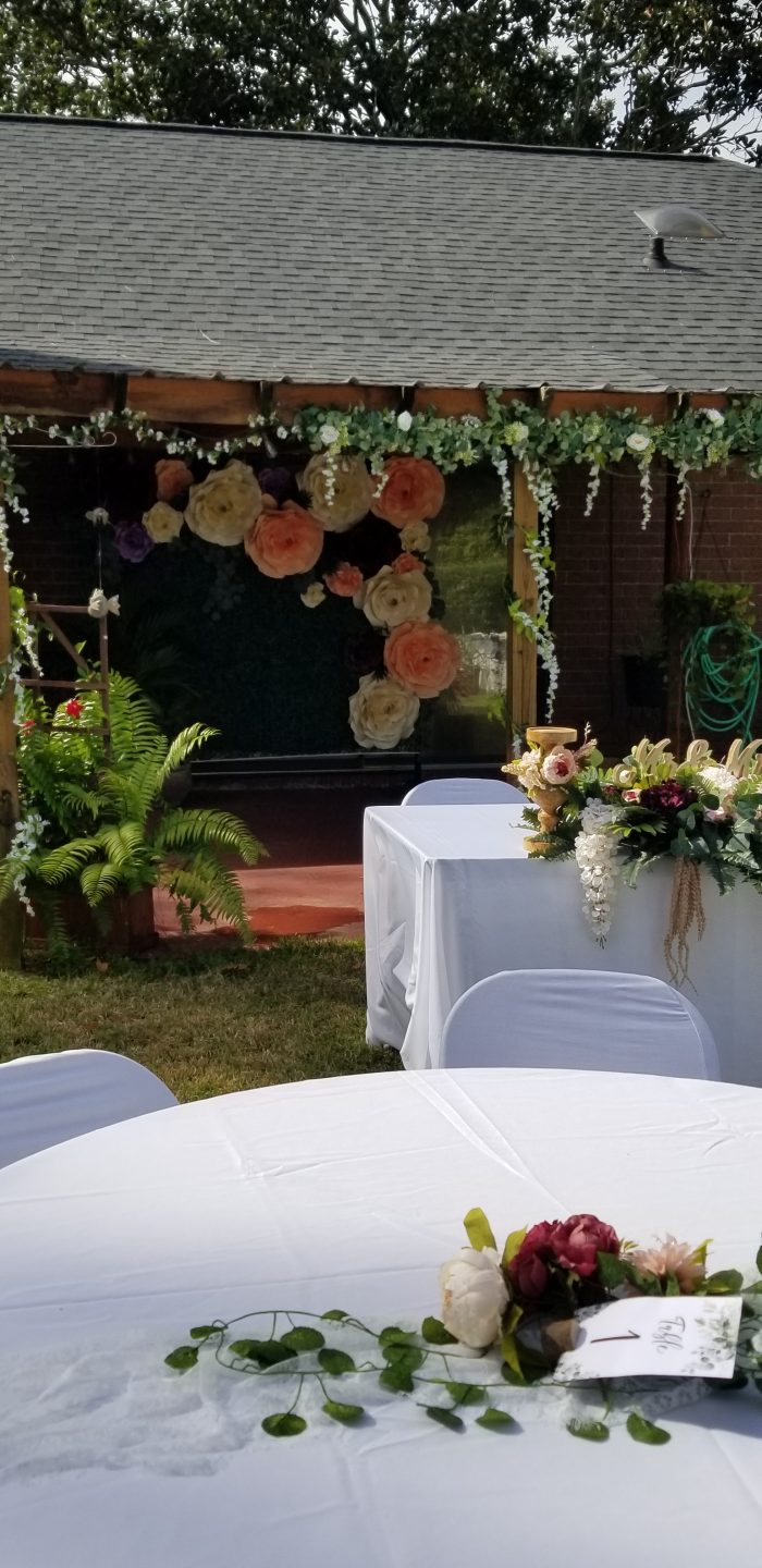 Bohemian Wedding paper flower wall
