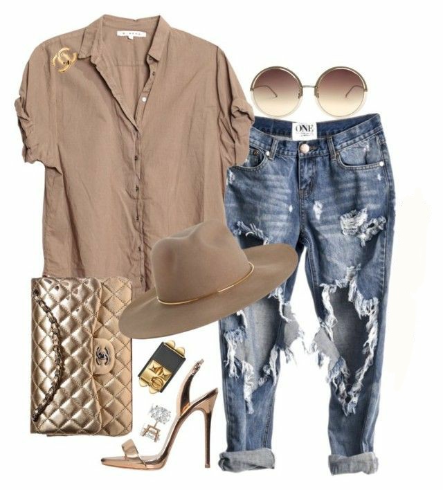 Rose gold, denim and taupe