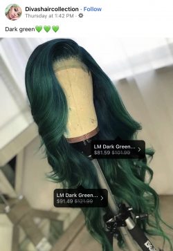 Green lace closure wig