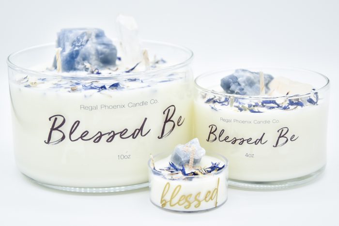 “Blessed Be” Crystal & Reiki Infused Soy Intention Candle