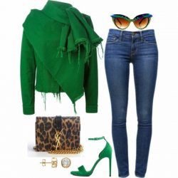 Green, jeans and cheetah