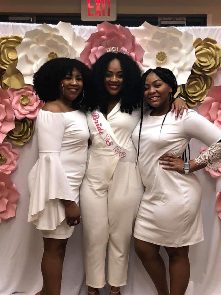 Black Girls, bridal shower paper flowers backdrop