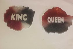king and Queen resin Coaster