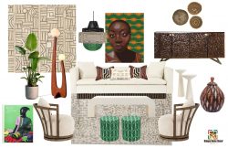 Contemporary Afro Boho concept board by UHD by Sierra