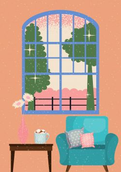 Cutesy Living Room Design for Notebook, Cards, Etc. Visit my Redbubble store for this and much more!