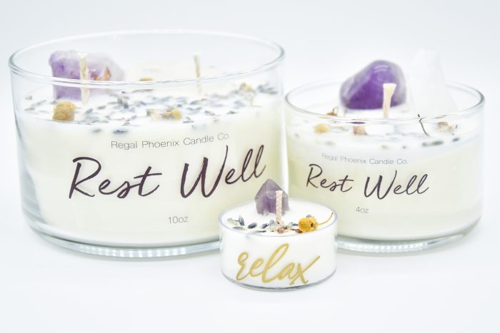 “Rest Well” Crystal & Reiki Infused Soy Candles