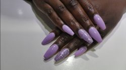 Lilac/purple baddie acrylic nails