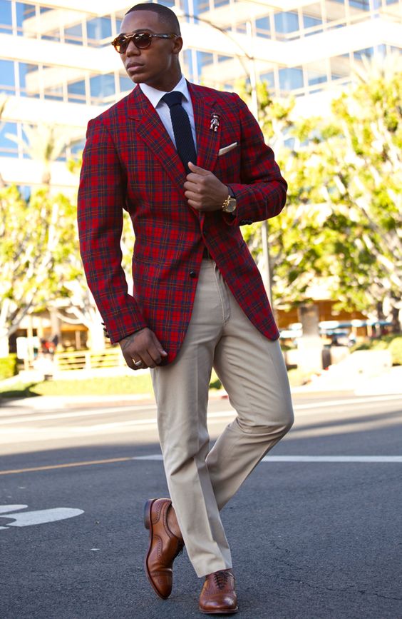 Red flannel suit