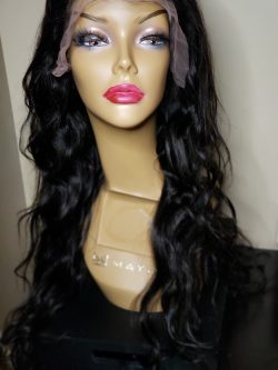Raw Human Hair Lace front wig, Loose wave, 180% density 22″, 13×6