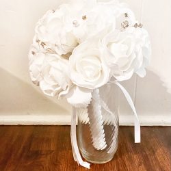 White Roses and Ornaments Bridal Bouquet