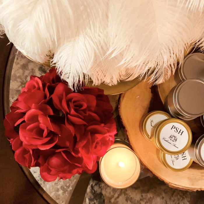 Luxurious scented soy candles.