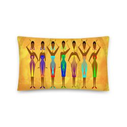 LADIES IN COLOUR YELLOW VEGAN SUEDE (FAUX SUEDE) THROW PILLOW / CUSHION. EXCLUSIVE AFROCENTRIC F ...