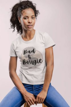 Bad And Bougie Afro Lady fitted soft tee