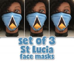 St Lucian flag face masks