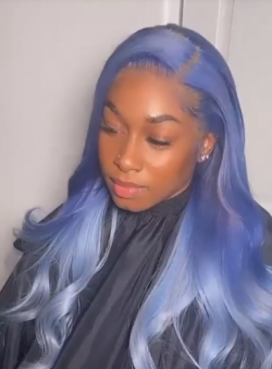 blue ombre lace wig