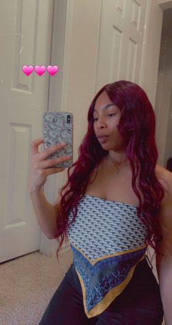 black cherry 🍒 roots mixed with mahogany red & red velvet 🥰 colored by me. ft. This scarf I  ...