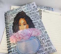 8.5 x5.5“ Melanin Notebook, Black Girl Notebook, Spiral Notebook, African American Woman Journal ...