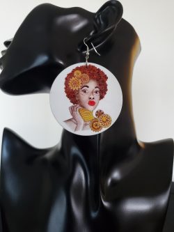 Red hair, Don’t Care | Afrocentric earrings | Red hair | Natural hair earrings | $5 Sale