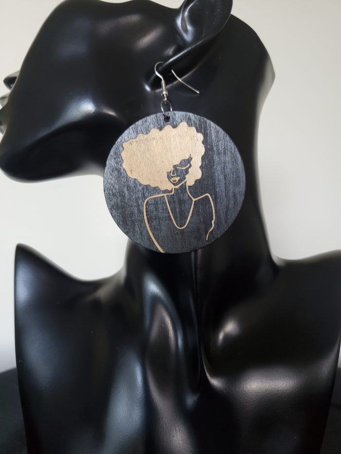 Lovely Brown on Black | Afrocentric earrings | Afrocentric accessories | Black earrings | $5 Sale
