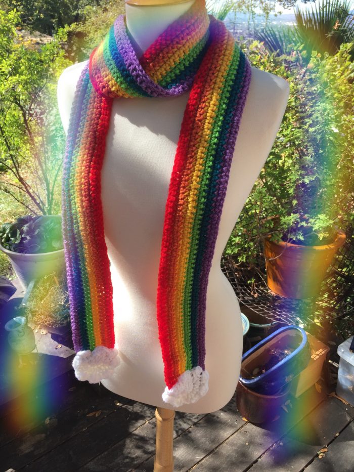 Crochet Rainbow Scarf