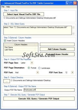 Advanced Visual FoxPro To PDF Table Converter Patch With Serial Key Free For PC