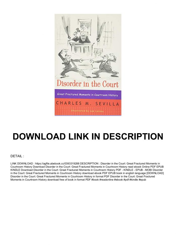 Disorder In The Court Epub Download [2022]