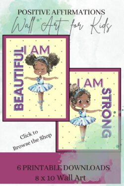Positive Affirmations for Girls 8×10 Wall Art